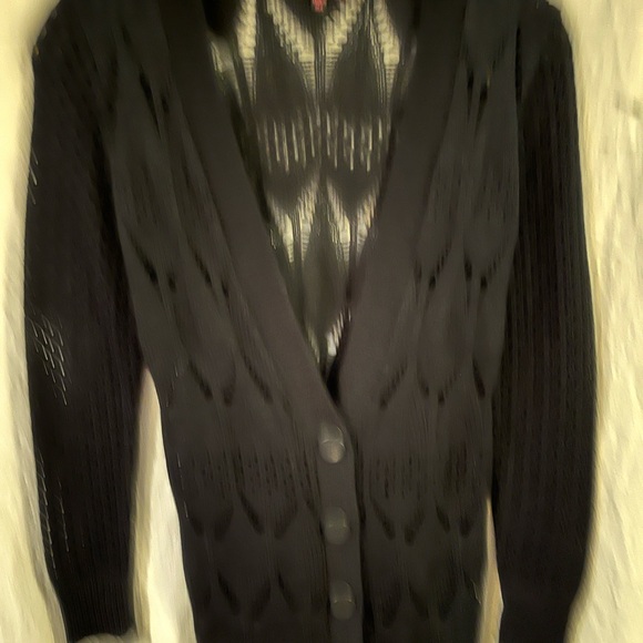 Takeout Black Knit Cardigan Sweater - Picture 3 of 4